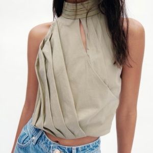 Pleated Halter Neck Top NEW